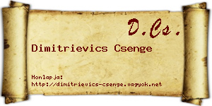 Dimitrievics Csenge névjegykártya